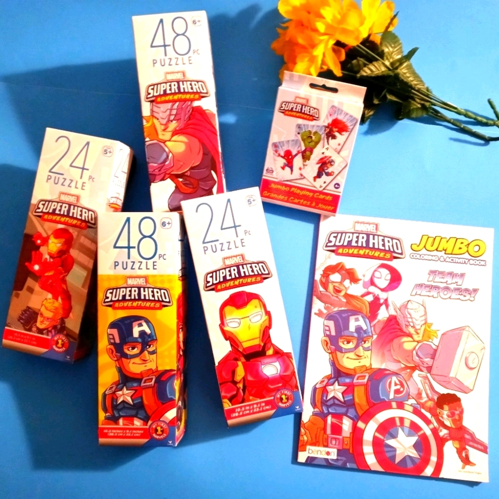 6PC Marvel Super Heroes Adventure Puzzles & More